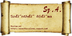Szánthó Alóma névjegykártya